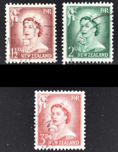 New Zealand Scott 307-09 F to VF used.  FREE...