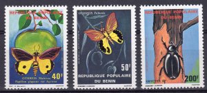 Benin 1980 Sc#490/492   BUTTERFLIES and INSECT  Set (3) MNH