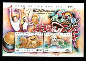 CHRISTMAS ISLAND SGMS388 1994 CHINESE NEW YEAR O/P MELBOURNE STAMP SHOW MNH