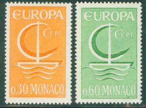 MONACO Scott 639-640 MNH** Europa 1966 stamp set