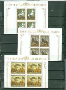 LIECHTENSTEIN 1978 HORSES #660-62 SET NICE IMPRINT UPPER BLKS MNH $9.00