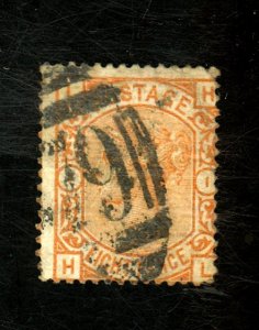 GREAT BRITAIN #73 USED AVE-FINE CREASE Cat $350