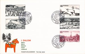 Sweden #994-998 FDC with left cachet/vignette Vaasa ski race Cz. slania