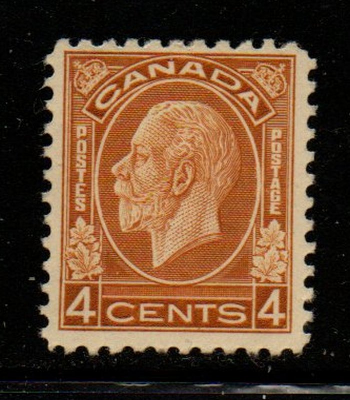 Canada Sc 198 1932 4 c ochre George V Medallion issue stamp mint