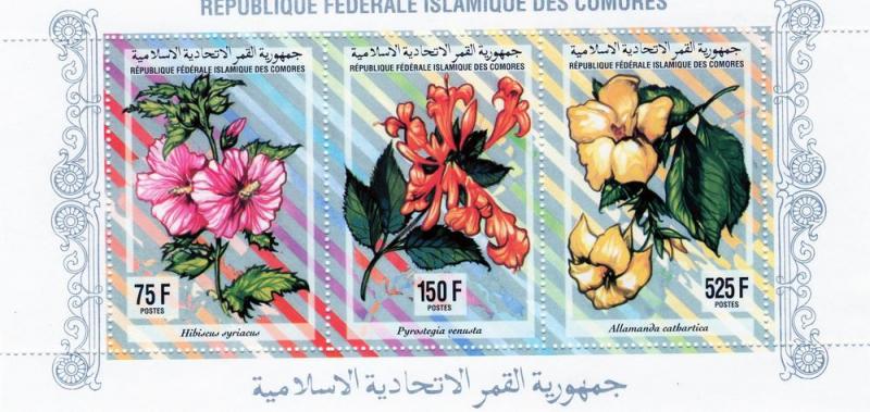 Comoro Is.1994 Flowers Shlt(3) Perf.MNH Sc # 811a