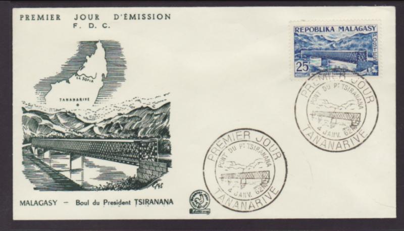 Madagascar 324 Bridge U/A FDC