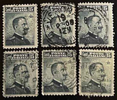 Italy Scott# 93 Used F/VF Lot of 6 Cat $4.80