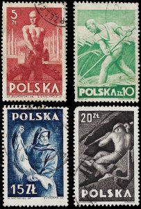 Poland 1947 Sc 413-16 U cto VF Rebuilding Polish industry
