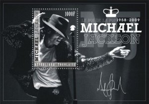 Togo 2010 - Michael Jackson in Memoriam 1958 - Stamp Souvenir Sheet MNH