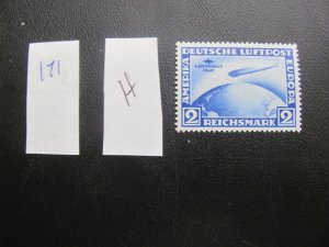 Germany 1930 HINGED SC C38 AIRMAIL SINGLE  XF 400 EUROS (171)