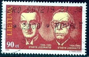 Politicians, Stasys Lozoraitis, Lithuania stamp SC#601 used