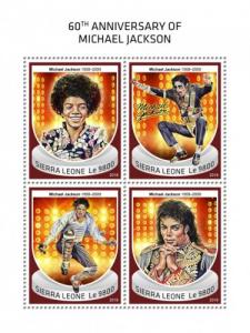 SIERRA LEONE - 2018 - Michael Jackson - Perf 4v Sheet - MNH