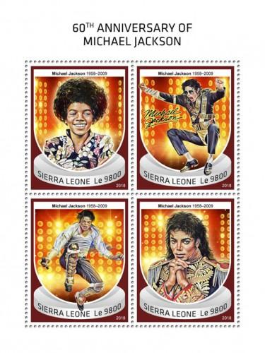 SIERRA LEONE - 2018 - Michael Jackson - Perf 4v Sheet - MNH