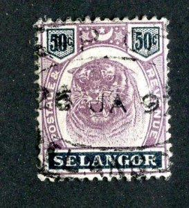 1895 Selangor  Sc# 34 used cv $29 ( 8045 BCXX )