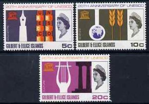 GILBERT & ELLICE IS. - 1966 - UNESCO, 20th Anniv - Perf 3v Set - MNH