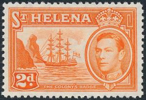 St. Helena 1938 2d Red-Orange SG134 MLH