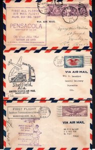 US 3 used first flight covers