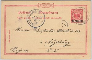58525 - ISRAEL German Levant - POSTAL HISTORY: STATIONERY CARD to AUGSBURG 1900