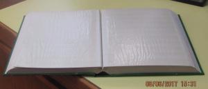 Full Sized Unwritten On  Stock Book. 32 White Pages = 64 sides. 