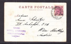 CONSTANTINOPLE, AUSTRIA POST OFFICE, 1902 ppc. Yildiz Palace, 20p. to Austria