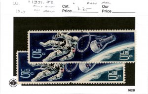 United States Postage Stamp, #1331-1332 Pair MNH (2 EA), 1967 Space Gemini (AM)