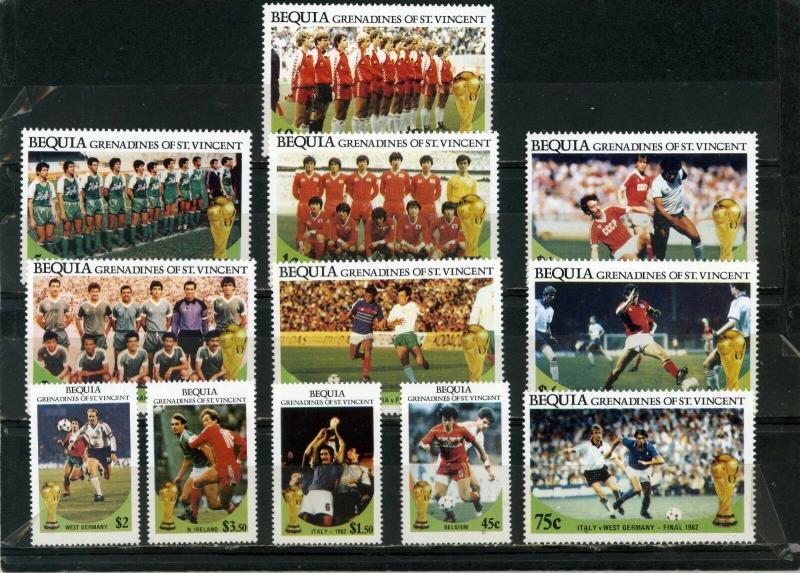 BEQUIA 1986 Sc#218-229 SOCCER WORLD CUP MEXICO SET OF 12 STAMPS MNH