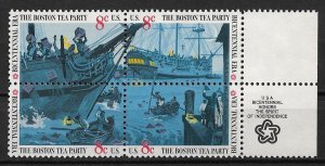 1976 Sc1483a Boston Tea Party MNH Bicentennial margin block of 4