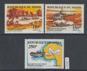 XG-AK430 NIGER IND - Ships, 1988 Motor Raid, Helicopters MNH Set