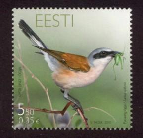 Estonia Sc# 645 MNH Bird of the Year - Shrike