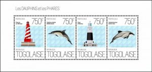 2013 TOGO MNH. DOLPHINS AND LIGHTHOUSES  |  Michel Code: 5166-5169