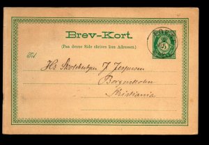 Norway 1897 Porde Canceled Postal Card - L30859