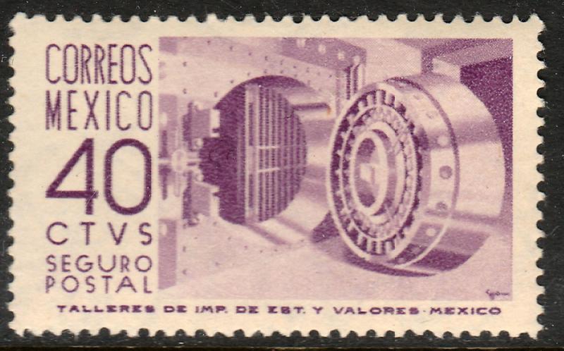 MEXICO G16, 40¢ 1950 DEFINITIVE 2nd PTG. INSURED LETTER, wmk 300. MINT, NH. VF.