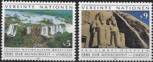 1992 United Nations Vienna World Heritage SC# 125-126 Mint