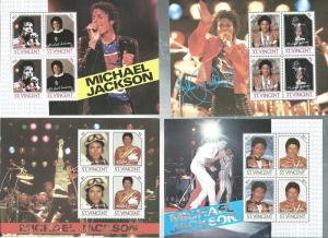 ST Vincent #898-901 Michael Jackson S/S of 4 (MNH) CV$10.60