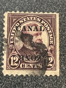 Canal Zone 76a Used Zone Inverted  with PSAG cert KSPhilatelics (76aCZ1tzz)