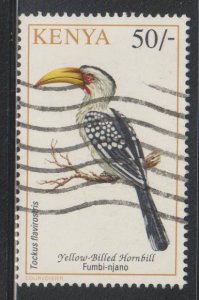 KENYA,  50sh Yellow-billed hornbill (SC# 608) Used