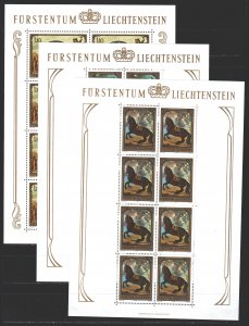 Liechtenstein. 1978. Small sheet 717-19. Horses, dog, painting. MNH.