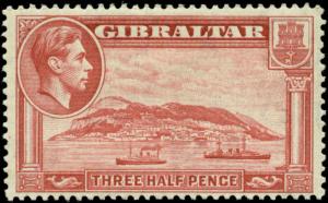 Gibraltar Scott #109b Mint  SG #123a  Perf 13 1/2