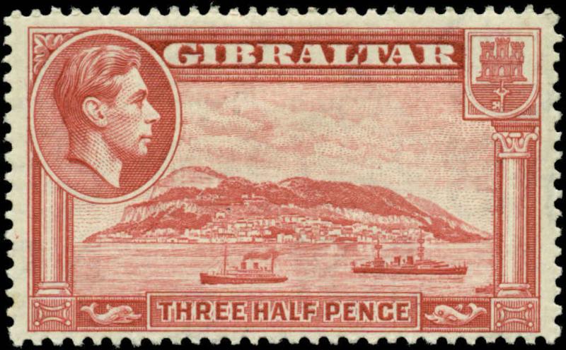 Gibraltar Scott #109b Mint  SG #123a  Perf 13 1/2