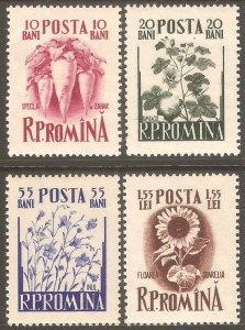 ROMANIA Sc# 1064 - 1067 MH FVF Set-4 Cotton Flax Sunflower Sugar Beet Crops