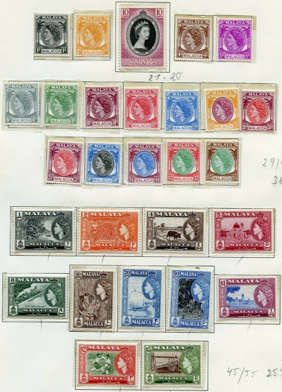 MALAYA MALACCA  LOT OF MINT  NEVER HINGED STAMPS ORIGINAL GUM