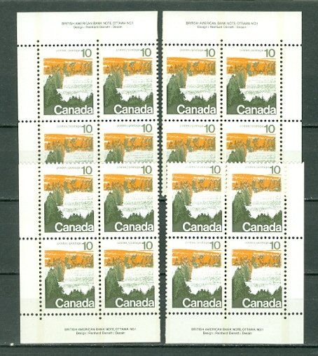 CANADA 1972 FOREST #594i  PL1 CORNERS SET MNH...$10.00