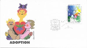 2000 FDC, #3398, 33c Adoption, 2 diff. cachets