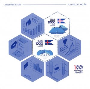 Iceland 2018, Souveranity centenary s/s , MNH