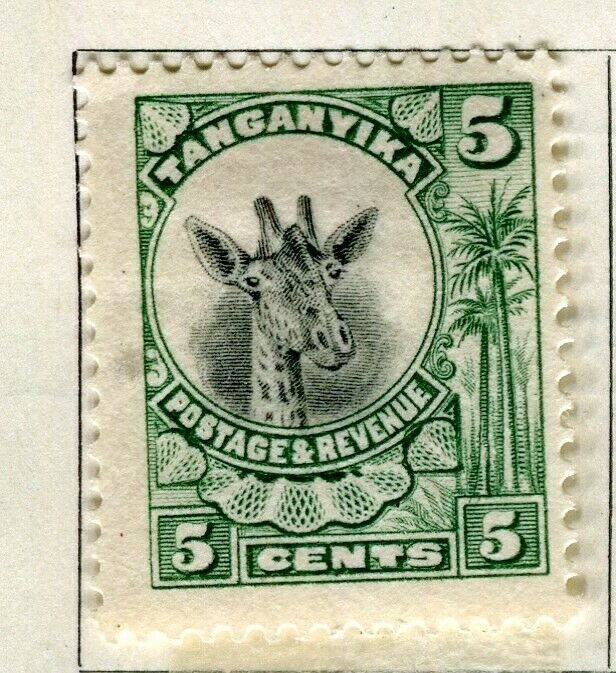 TANGANYIKA; 1925 early Giraffe issue fine mint hinged 5c. value