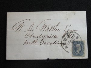US/CONFEDERATE STATES - COVER WITH SCOTT#12 - CANCELED 'ATHENS GA'.