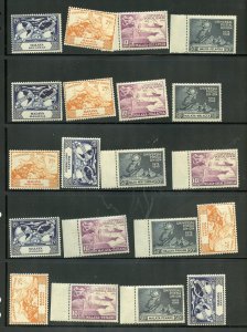 BRITISH COMMONWEALTH 1949 UPU  35 COMPLETE SETS PLUS EXTRA PARTS OF SETS MINT NH
