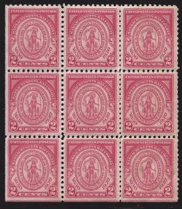 682 Mint,OG,NH... Block of 9... SCV $9.00