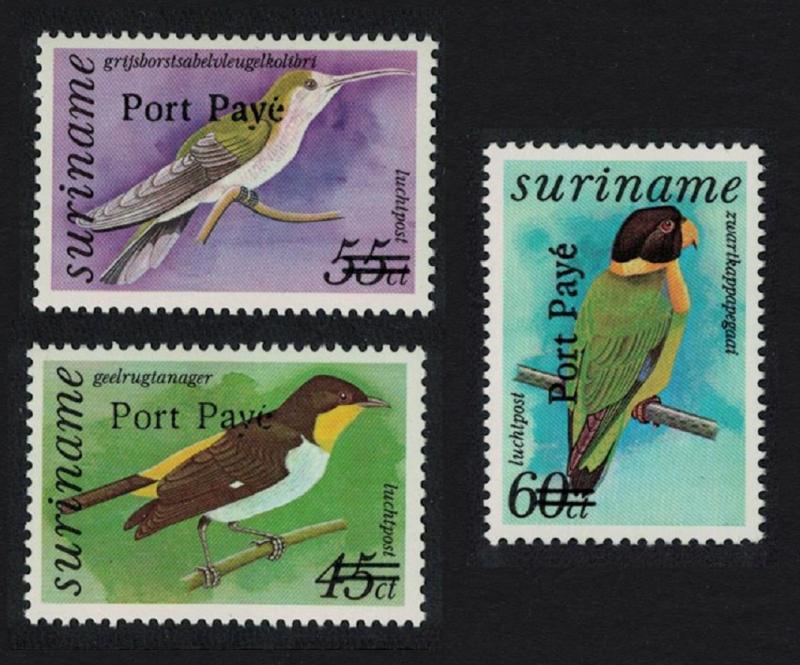Suriname Birds optd 'Port Paye' 3v SG#1585-1587