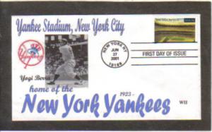 NY NEW YORK YANKEE STADIUM YOGI BERRA FIRST DAY CACHET CO...